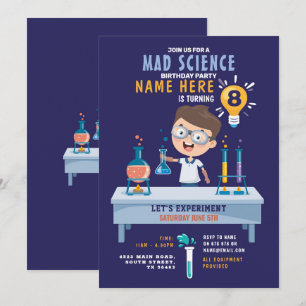 Mad Science Birthday Party Experiment Einladung