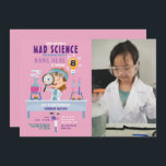 Mad Science Birthday Party Experiment Girls Pink Einladung<br><div class="desc">Mad Science Birthday Party Experiment Einladung. Zurück enthalten.</div>