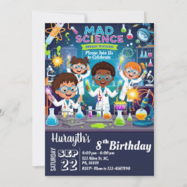 Mad Science Invitation d'anniversaire pour garçon