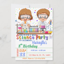Mad Science Invitation d'anniversaire pour jumeaux