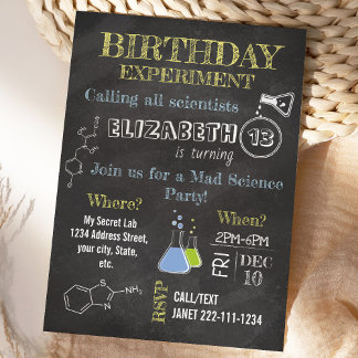Mad Science Party Einladung zum Geburtstag