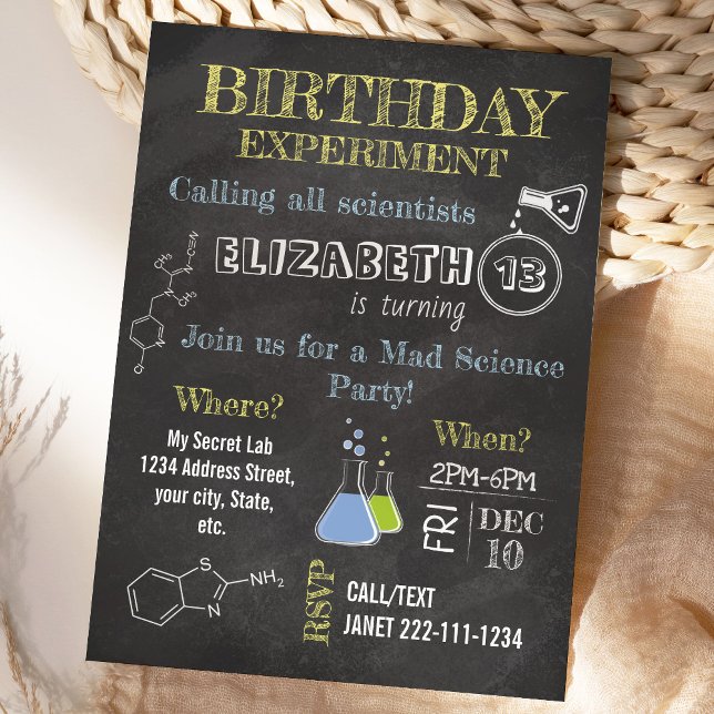 Mad Science Party Einladung zum Geburtstag (Von Creator hochgeladen)