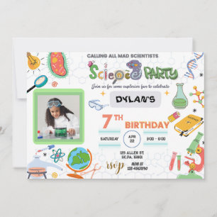 Mad Science Party, scientifique Invitation d'anniv