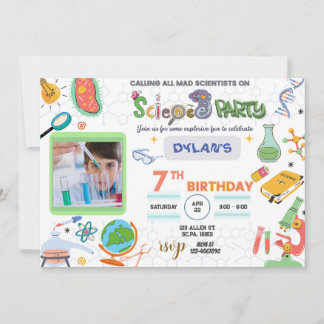 Mad Science Party, scientifique Invitation d'anniv