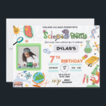 Mad Science Party, Scientist Birthday Einladung<br><div class="desc">Erleben Sie Ihre Gäste mit dieser farbenprächtigen wissenschaftlichen Geburtstagsfeier-Einladung mit den Experimenten mit dem Mikroskop-Handschuh-Experiment aus den Science-Elementen Keims,  können Sie ein Bild und ein Bild für den Hintergrund hinzufügen. Fügen Sie einfach Ihre Veranstaltungsdetails zu dieser benutzerfreundlichen Vorlage hinzu,  um sie zu einer einmaligen Einladung zu machen</div>