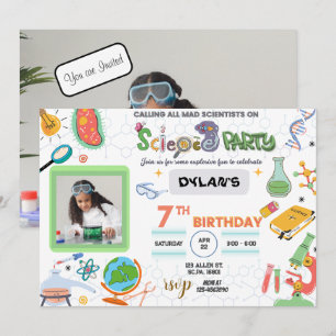 Mad Science Party, Scientist Birthday Einladung