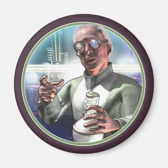 Mad Scientist #1 Round-Magnet Magnet (Vorne)