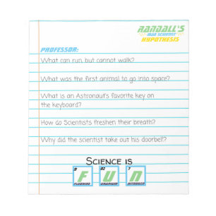 Mad Scientist Birthday Notebook Riddle Game Notizblock