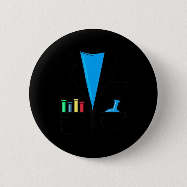 Mad Scientist Costume Nerd Chemistry Fun Science T Button (Vorderseite)