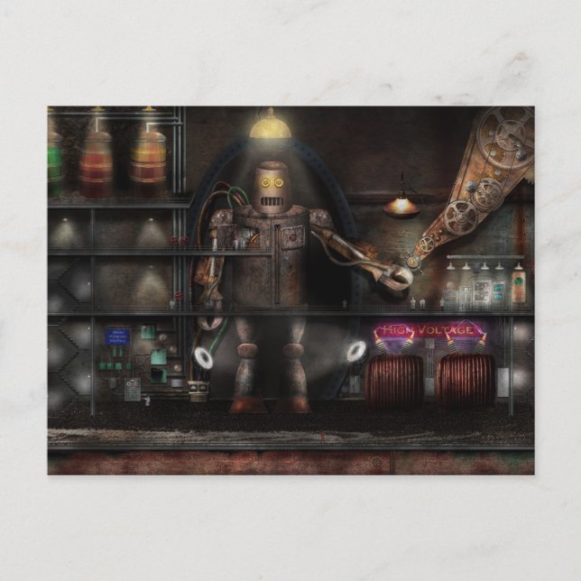 Mad Scientist - Der Forscher Postkarte (Vorderseite)