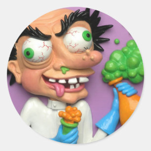 Mad Scientist Runder Aufkleber