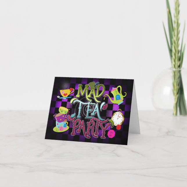 MAD TEA PARTY Whimsical Wonderland Invitation Card (Devant)