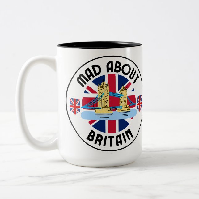 Mad über die Bridge Zweifarbige Tasse (Links)
