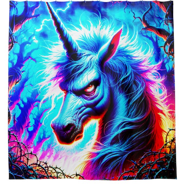 Mad Unicorn Duschvorhang (Vorderseite)