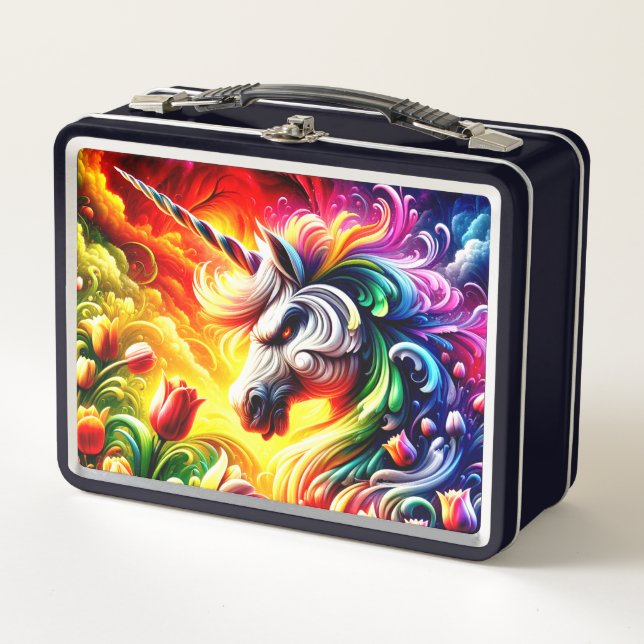 Mad Unicorn Metall Brotdose (Vorderseite)