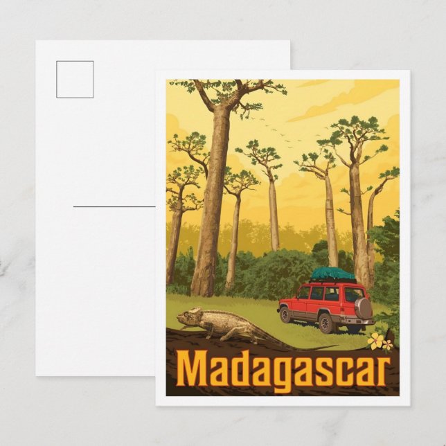 Madagascar Afrika Vintage Reise  Postkarte (Vorne/Hinten)