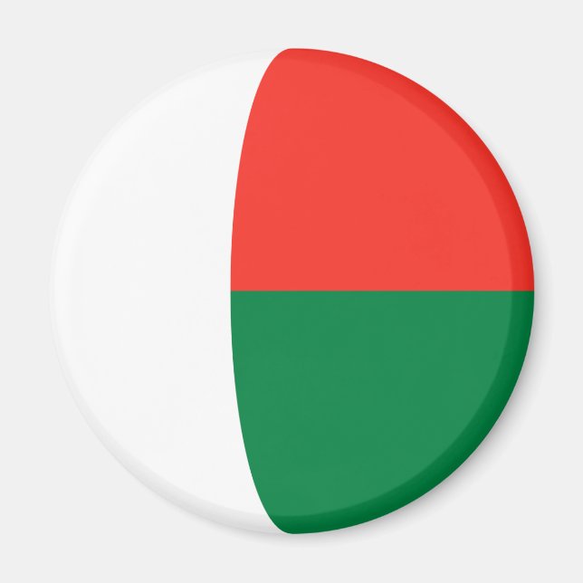 Madagascar Fisheye Flag Magnet (Vorne)