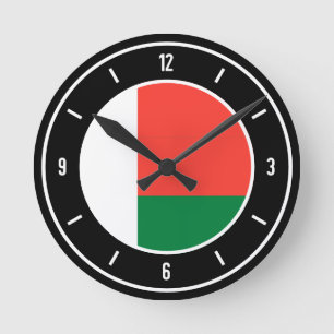 Madagascar Flag Elegant Runde Wanduhr