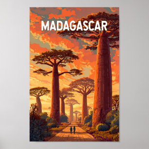 Madagascar-Illustration Reise Kunst Vintage Poster