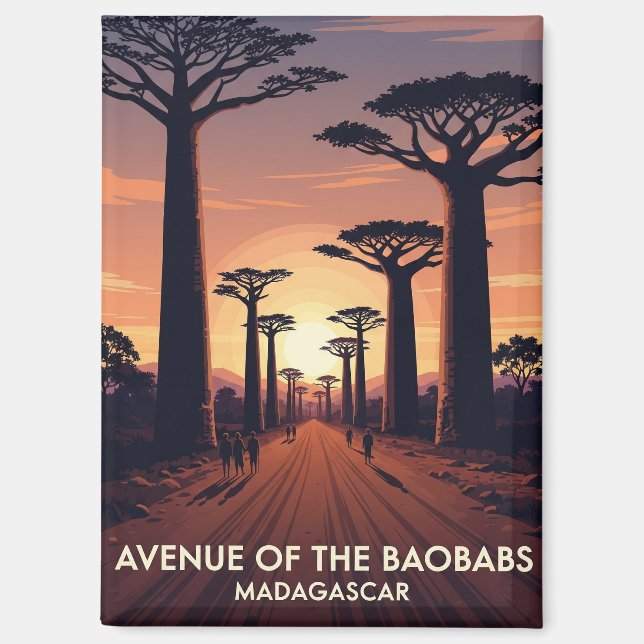 Madagaskar Avenue of the Baobabs Travel Magnet (Vorderseite)