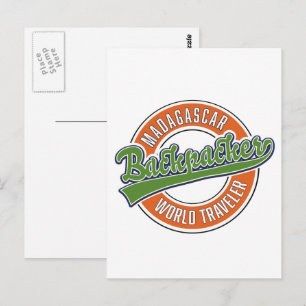 Madagaskar Backpacker Weltreisende Postkarte