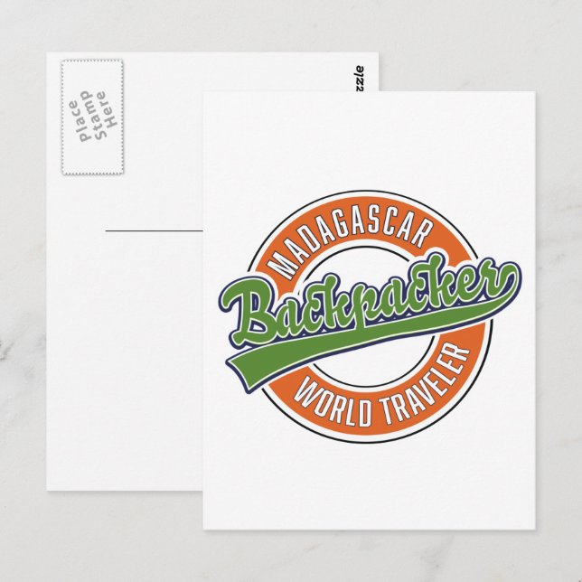 Madagaskar Backpacker Weltreisende Postkarte (Vorne/Hinten)