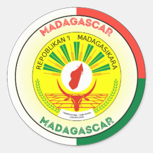 Madagaskar-Erbe-Emblem Runder Aufkleber