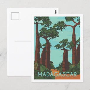 Madagaskar Famous Travel Place Illustration Postkarte