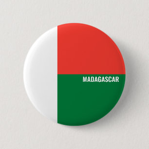 Madagaskar-Flag-Inschrift Weiß-Rot-Grün Button