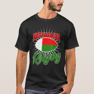 Madagaskar Flag Rugby Player Sports Men Women T-Shirt
