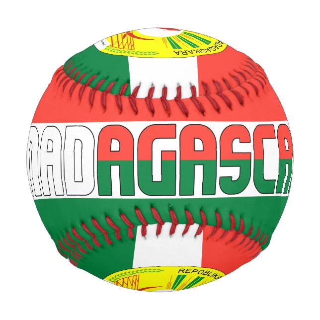 Madagaskar Flag und Coat of Arms Patriotic Baseball (Vorderseite)
