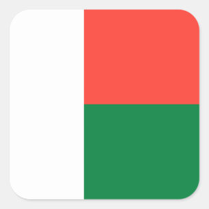 Madagaskar-Flagge, Flagge Quadratischer Aufkleber