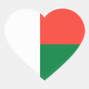 Madagaskar-Flagge Herz-Aufkleber