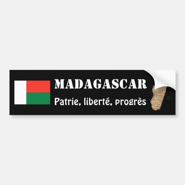 Madagaskar-Flagge + Karten-Autoaufkleber Autoaufkleber (Vorne)