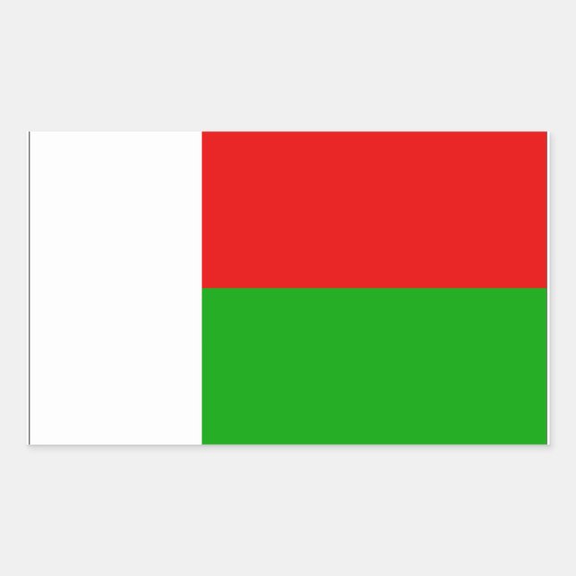 Madagaskar-Flagge Rechteckiger Aufkleber (Vorderseite)