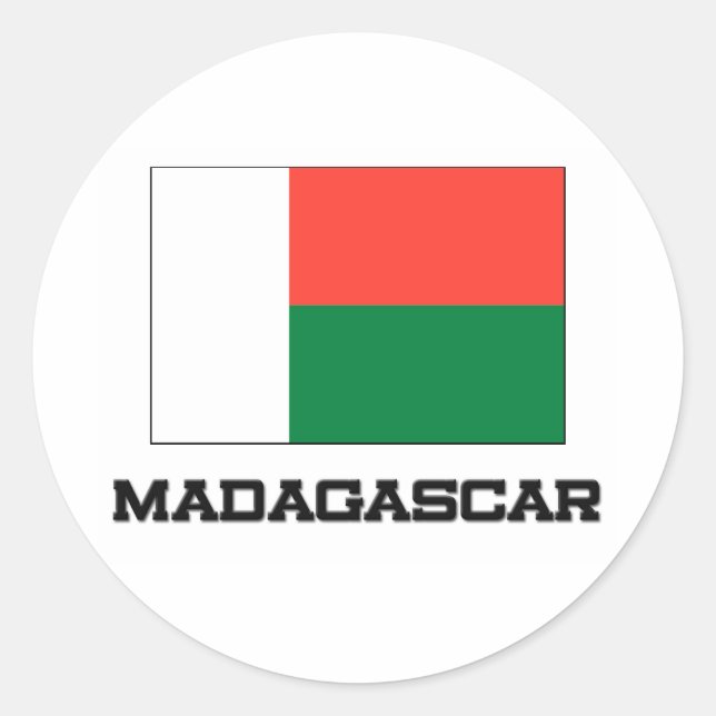 Madagaskar-Flagge Runder Aufkleber (Vorderseite)