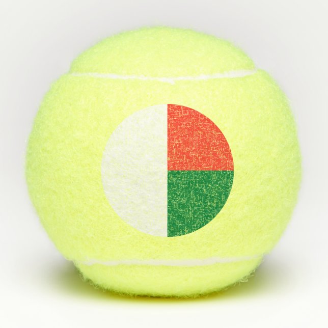 Madagaskar-Flagge Tennisbälle (Vorderseite)
