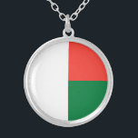 Madagaskar-Flagge Versilberte Kette<br><div class="desc">Patriotische Flagge Madagaskars.</div>