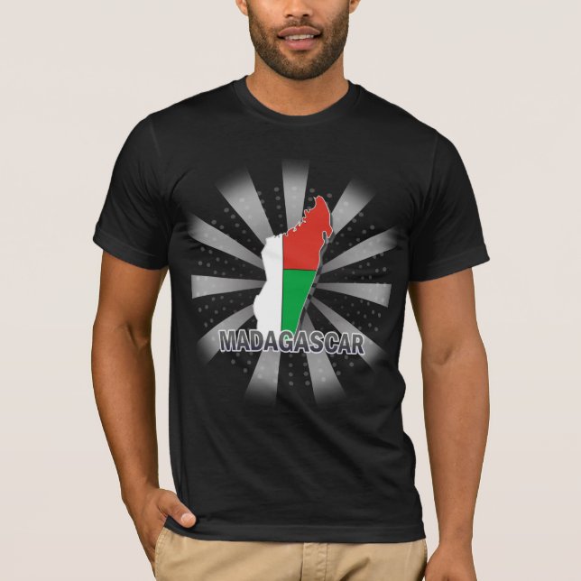 Madagaskar-Flaggen-Karte 2,0 T-Shirt (Vorderseite)