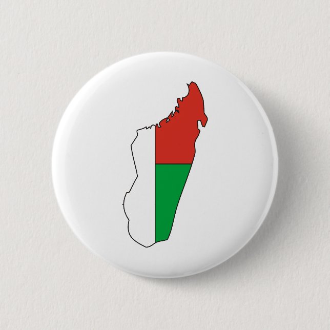 Madagaskar-Flaggen-Karte Größengleich Button (Vorderseite)