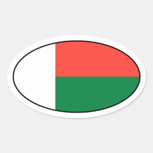 Madagaskar-Flaggen-Oval-Aufkleber Ovaler Aufkleber