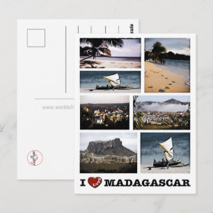 Madagaskar I Liebe - Mosaik - Postkarte