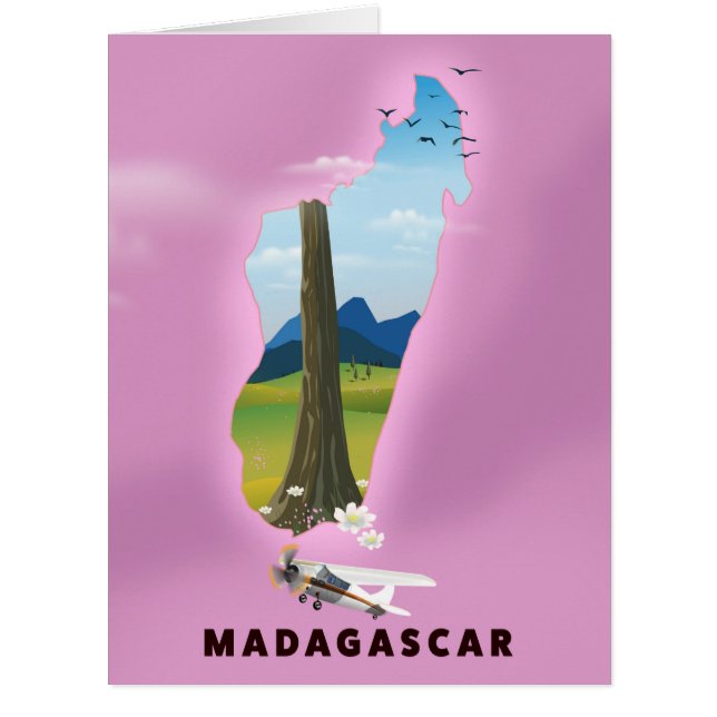 Madagaskar Illustriertes Reiseplakat (Vorderseite)