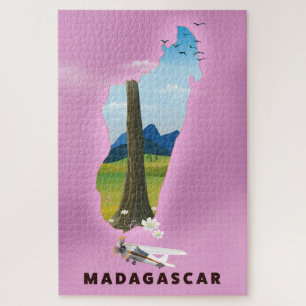 Madagaskar Illustriertes Reiseplakat