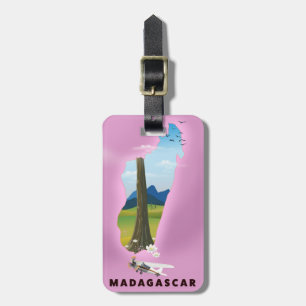 Madagaskar Illustriertes Reiseplakat Gepäckanhänger