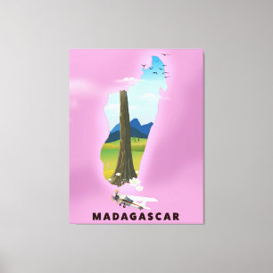 Madagaskar Illustriertes Reiseplakat Leinwanddruck