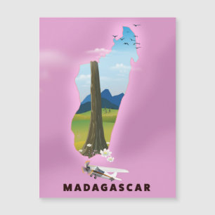 Madagaskar Illustriertes Reiseplakat Magnetkarte