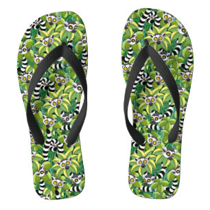 Madagaskar-Lemuren im Exotischen Dschungel Flip Flops