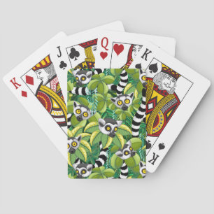 Madagaskar-Lemuren im Exotischen Dschungel Spielkarten
