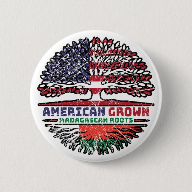 Madagaskar Madagaskar, USA Treuhandflagge Button (Vorderseite)